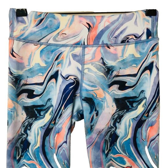 Athleta Girl High Rise Chit Chat Capri Leggings Girls XL 14 Abstract Tie Dye - Picture 2 of 7
